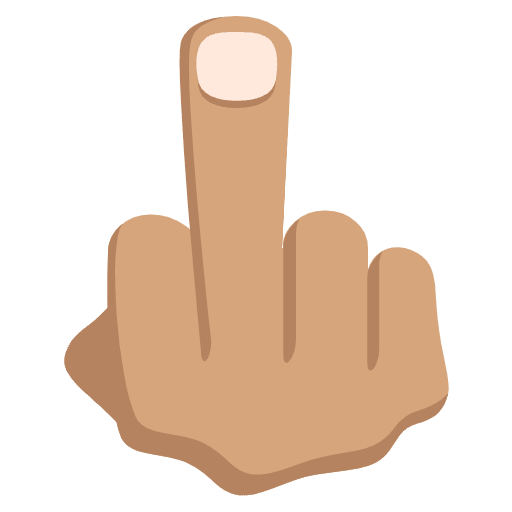 Middle Finger Medium Skin Tone Emoji from EmojiTwo Colors Set