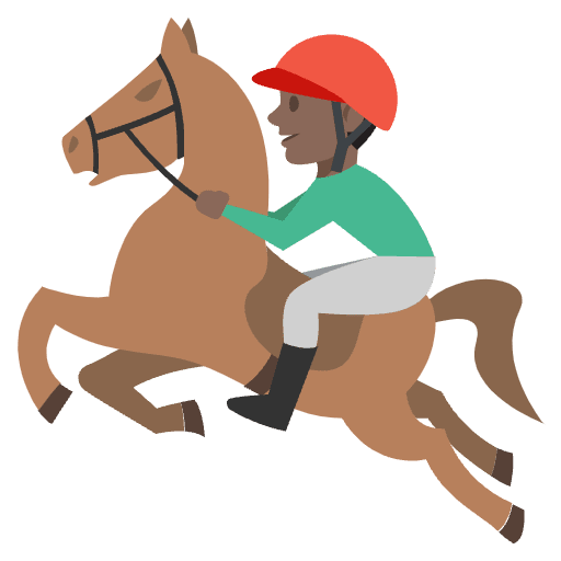 Modern Pentathlon Dark Skin Tone Emoji from EmojiTwo Colors Set