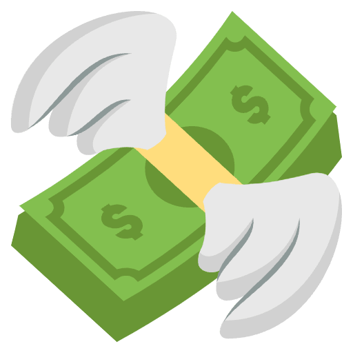 Money With Wings Emoji from EmojiTwo Colors Set