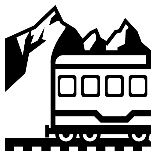 Mountain Railway Emoji from EmojiTwo Black Set