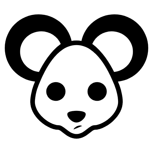 Mouse Face Emoji from EmojiTwo Black Set
