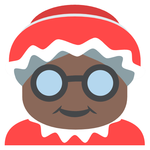 Mrs. Claus Dark Skin Tone Emoji from EmojiTwo Colors Set