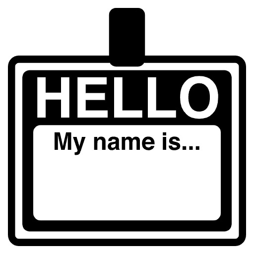 Name Badge Emoji from EmojiTwo Black Set