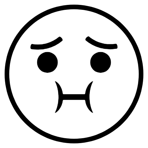 Nauseated Face Emoji from EmojiTwo Black Set