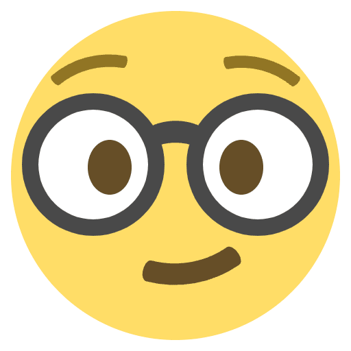 Nerd Face Emoji from EmojiTwo Colors Set
