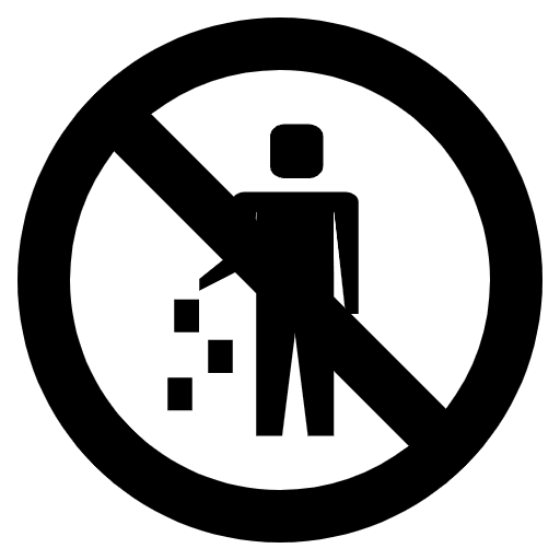 No Littering Emoji from EmojiTwo Black Set