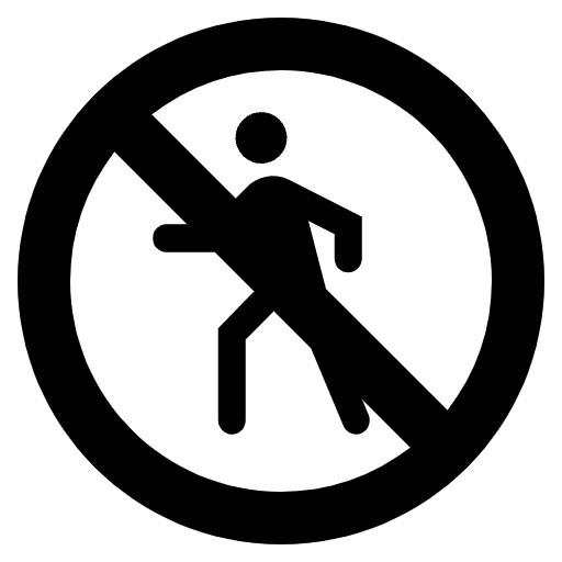 No Pedestrians Emoji from EmojiTwo Black Set
