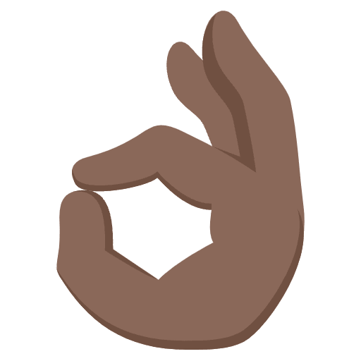 Ok Hand Dark Skin Tone Element from EmojiTwo Colors Set