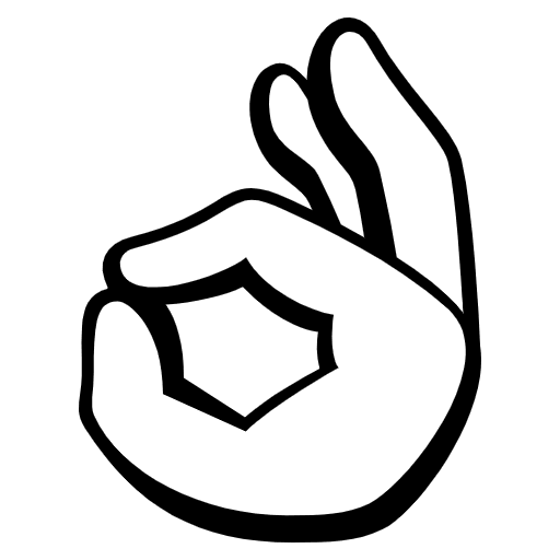 Ok Hand Emoji from EmojiTwo Black Set