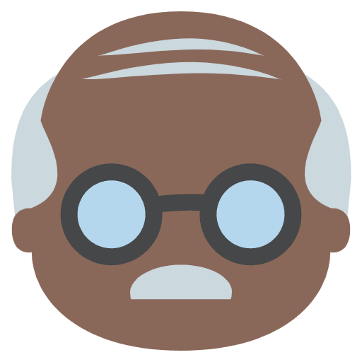 Old Man Dark Skin Tone Element from EmojiTwo Colors Set