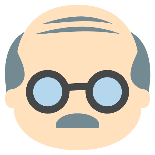 Old Man Light Skin Tone Element from EmojiTwo Colors Set