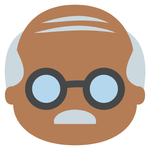 Old Man Medium Dark Skin Tone Element from EmojiTwo Colors Set