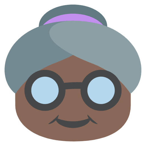 Old Woman Dark Skin Tone Element from EmojiTwo Colors Set