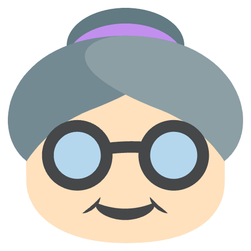 Old Woman Light Skin Tone Element from EmojiTwo Colors Set