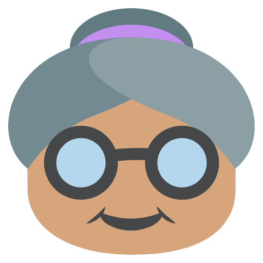 Old Woman Medium Skin Tone Element from EmojiTwo Colors Set