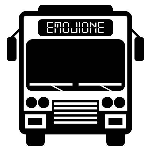 Oncoming Bus Emoji from EmojiTwo Black Set
