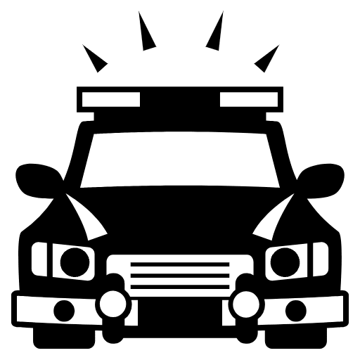 Oncoming Police Car Element from EmojiTwo Black Set