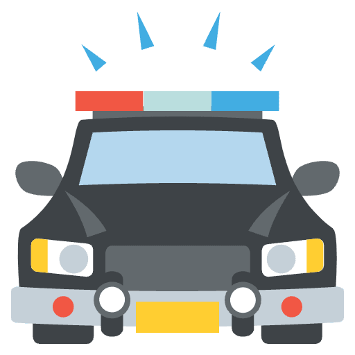 Oncoming Police Car Element from EmojiTwo Colors Set