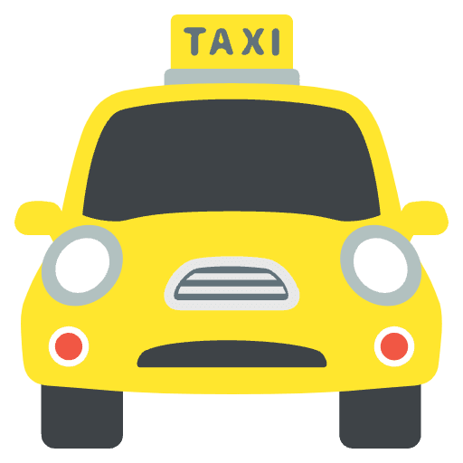 Oncoming Taxi Emoji from EmojiTwo Colors Set