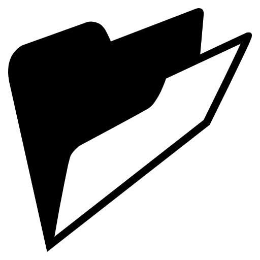 Open File Folder Emoji from EmojiTwo Black Set