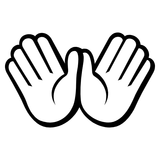 Open Hands Emoji from EmojiTwo Black Set