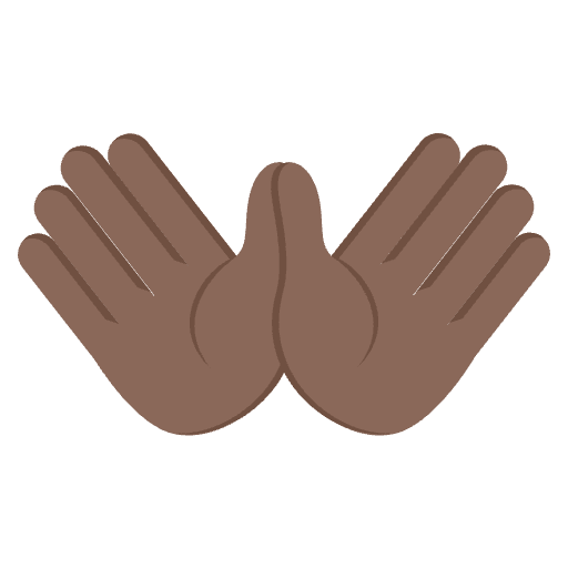 Open Hands Dark Skin Tone Emoji from EmojiTwo Colors Set