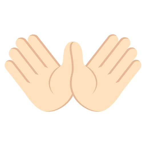 Open Hands Light Skin Tone Emoji from EmojiTwo Colors Set