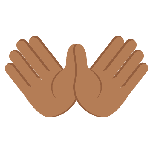 Open Hands Medium Dark Skin Tone Element from EmojiTwo Colors Set