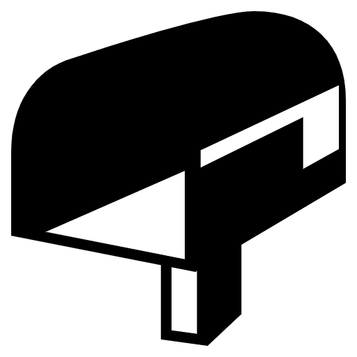 Open Mailbox With Lowered Flag Emoji from EmojiTwo Black Set