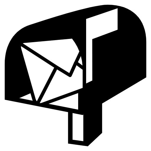 Open Mailbox With Raised Flag Emoji from EmojiTwo Black Set
