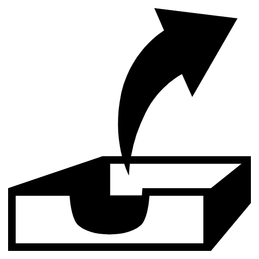 Outbox Tray Emoji from EmojiTwo Black Set