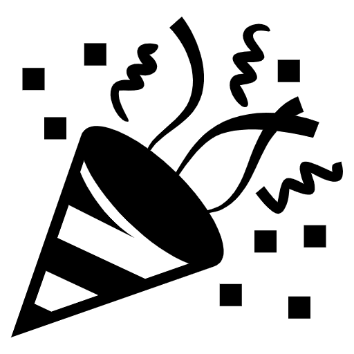 Party Popper Emoji from EmojiTwo Black Set