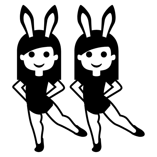 People With Bunny Ears Element from EmojiTwo Black Set