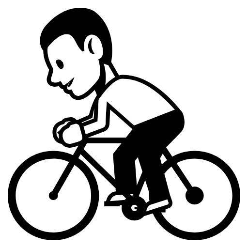 Person Biking Emoji from EmojiTwo Black Set