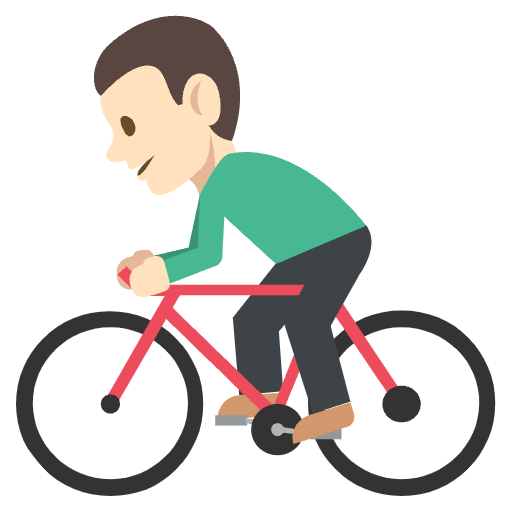 Person Biking Light Skin Tone Emoji from EmojiTwo Colors Set