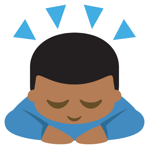 Person Bowing Medium Dark Skin Tone Element from EmojiTwo Colors Set