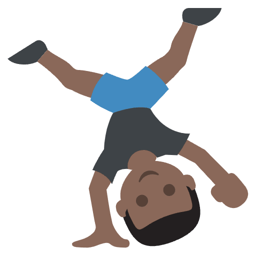 Person Cartwheeling Dark Skin Tone Emoji from EmojiTwo Colors Set