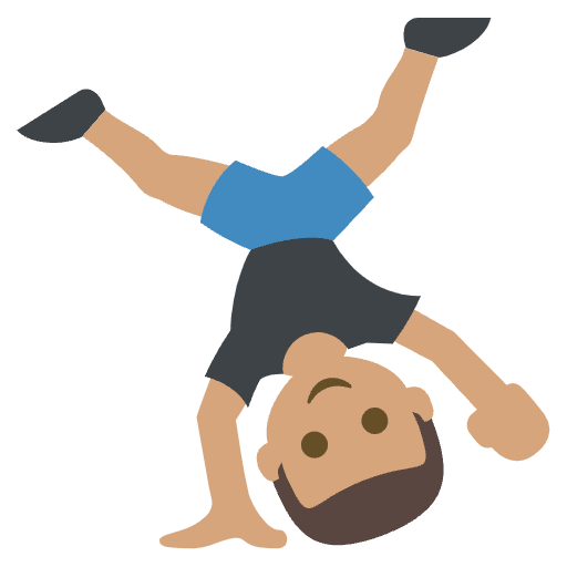 Person Cartwheeling Medium Skin Tone Element from EmojiTwo Colors Set