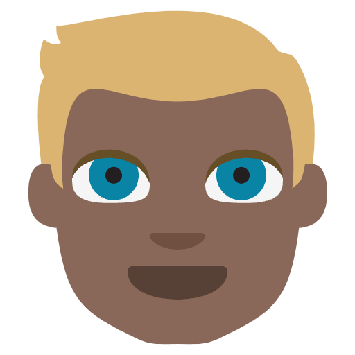 Person Dark Skin Tone Blond Hair Emoji from EmojiTwo Colors Set