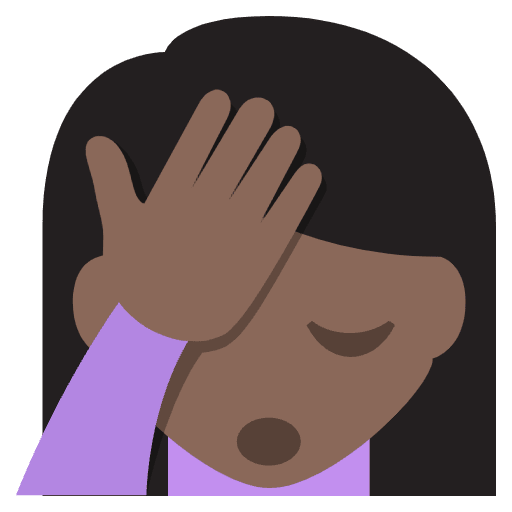 Person Facepalming Dark Skin Tone Element from EmojiTwo Colors Set