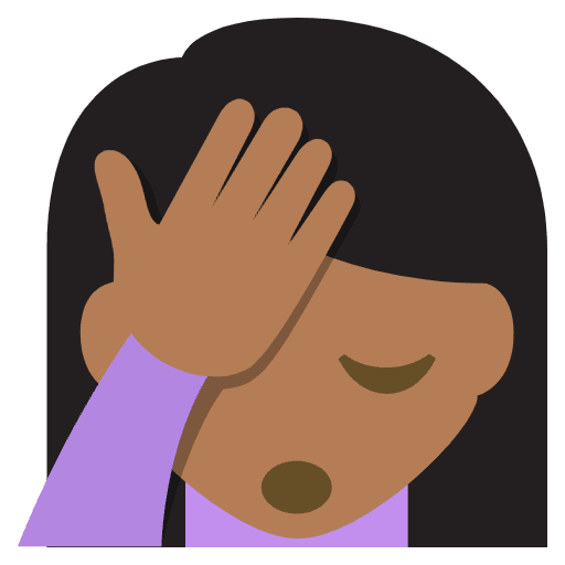 Person Facepalming Medium Dark Skin Tone Element from EmojiTwo Colors Set