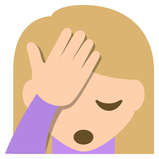 Person Facepalming Medium Light Skin Tone Emoji from EmojiTwo Colors Set