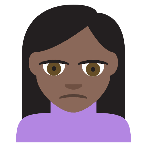 Person Frowning Dark Skin Tone Emoji from EmojiTwo Colors Set