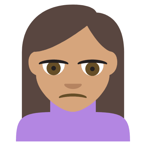 Person Frowning Medium Skin Tone Emoji from EmojiTwo Colors Set