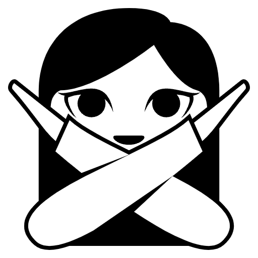 Person Gesturing No Emoji from EmojiTwo Black Set