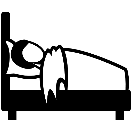 Person In Bed Emoji from EmojiTwo Black Set