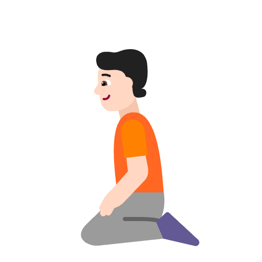Person Kneeling Flat Light Emoji from Fluent Emoji Flat Set