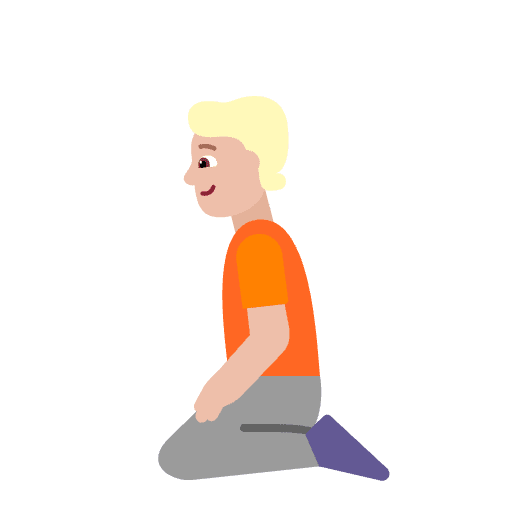Person Kneeling Flat Medium Light Emoji from Fluent Emoji Flat Set