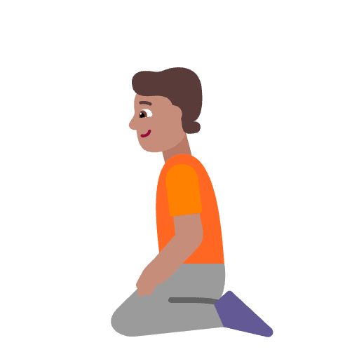 Person Kneeling Flat Medium Emoji from Fluent Emoji Flat Set