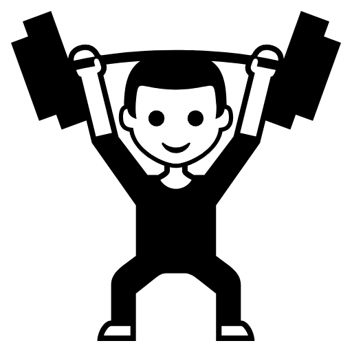 Person Lifting Weights Emoji from EmojiTwo Black Set